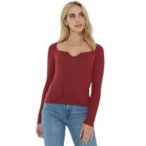 NWOT • Project Social T • Odin Long Sleeve Ribbed Tee Oxblood